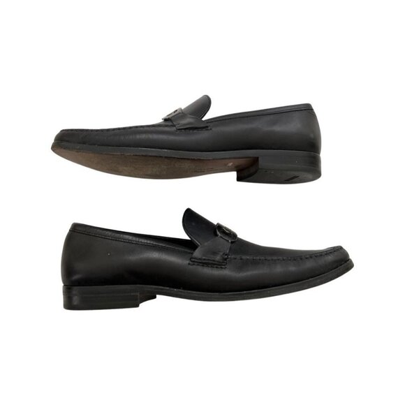 Salvatore Ferragamo black leather men classic slip ons shoes size 10EE main image 4